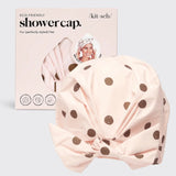 Lux Shower Cap - Blush Poka Dots