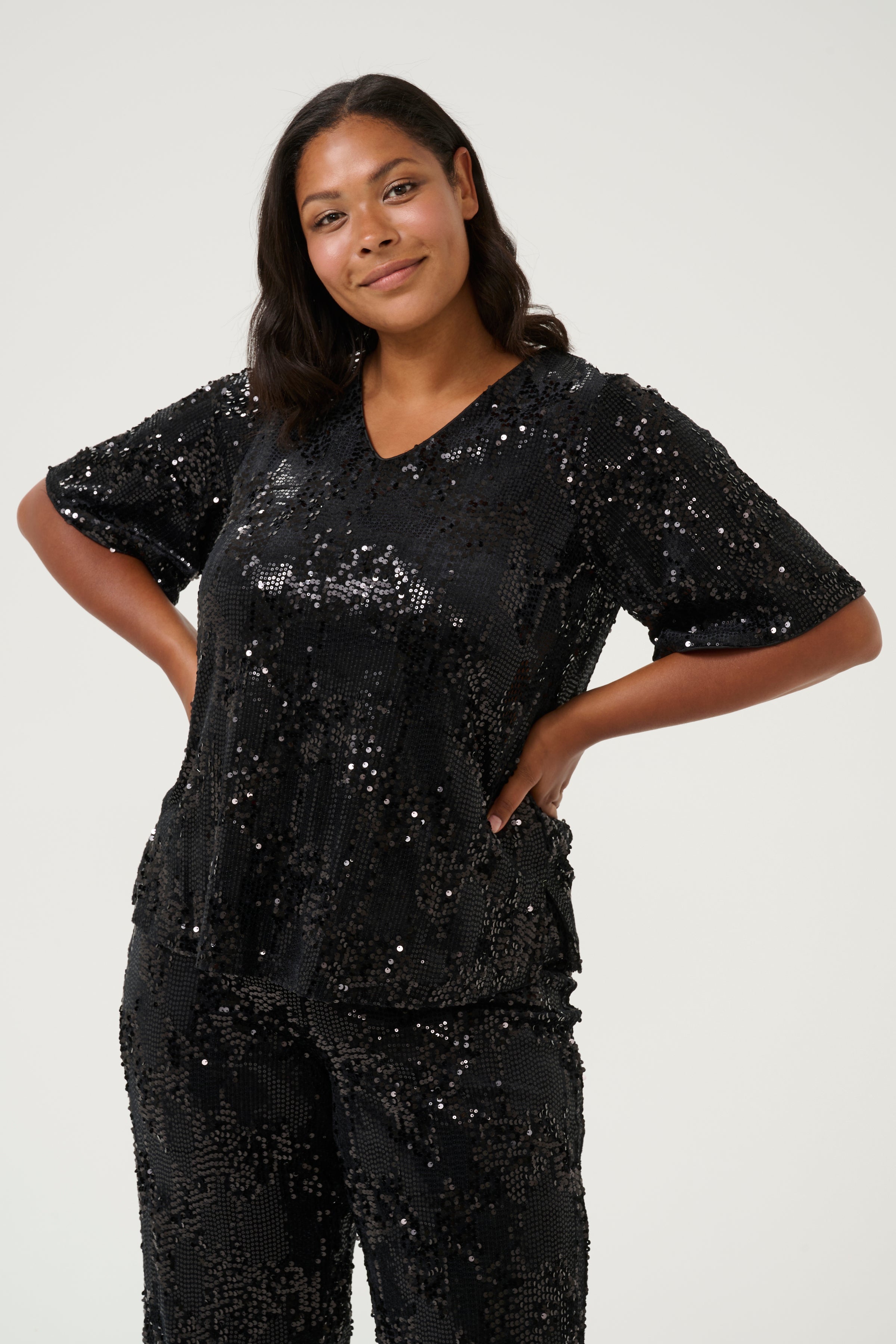 Nicoleen Sequin Blouse