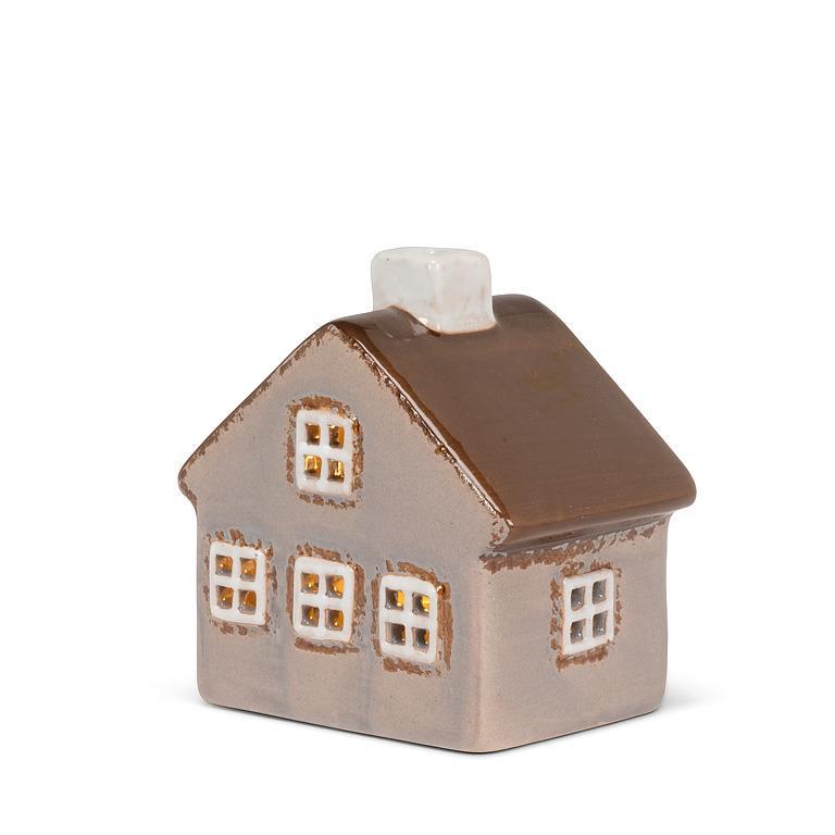 Small House Tealight Holder Grey view 2