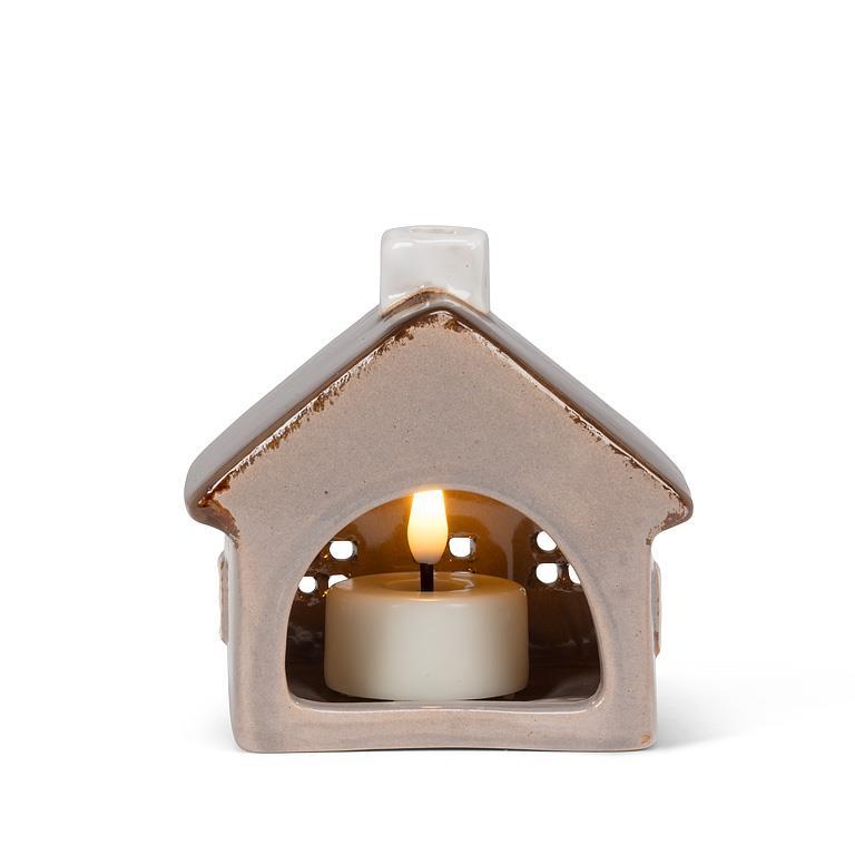 Small House Tealight Holder Grey view 3