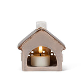 Small House Tealight Holder Grey view 3