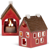 Large House Tealight Holder Red