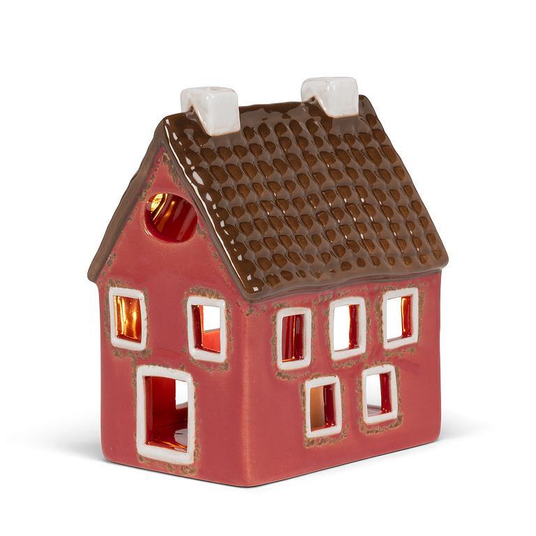 Large House Tealight Holder Red view 2