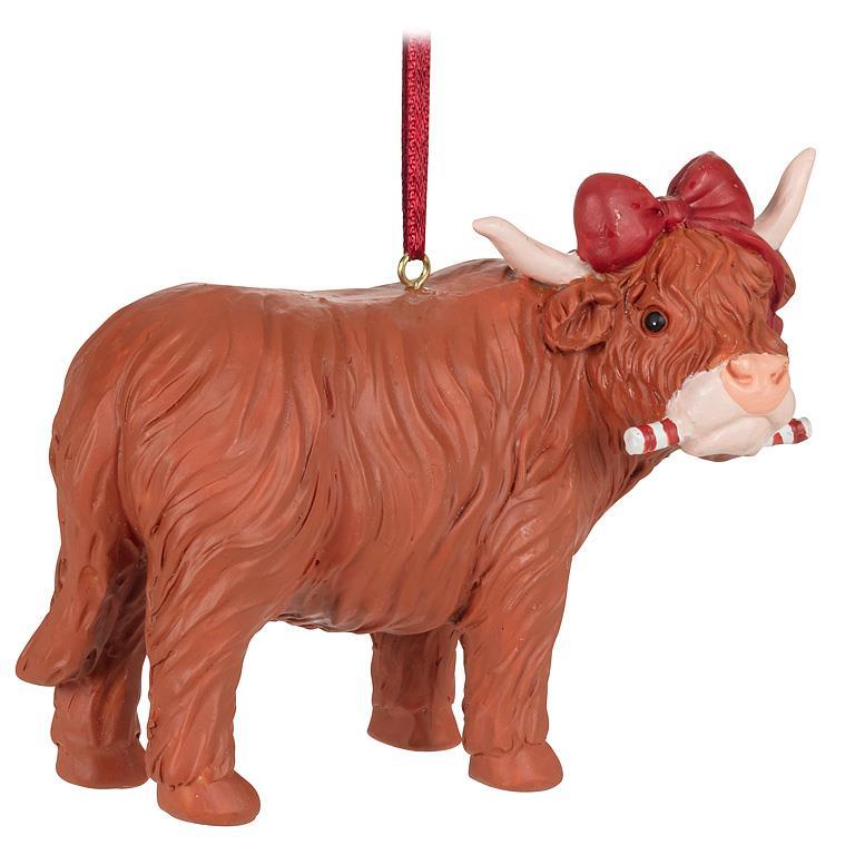 Festive Highland Cow Ornament view 2