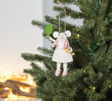 Pickleball Mouse Ornament with Racquet, alternate view