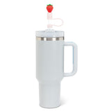 Jumbo Straws with Fruit Caps. Set of 3