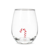 Candy Cane Stemless Wine Glass