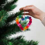 Rainbow Pompom Heart Ornament view 2