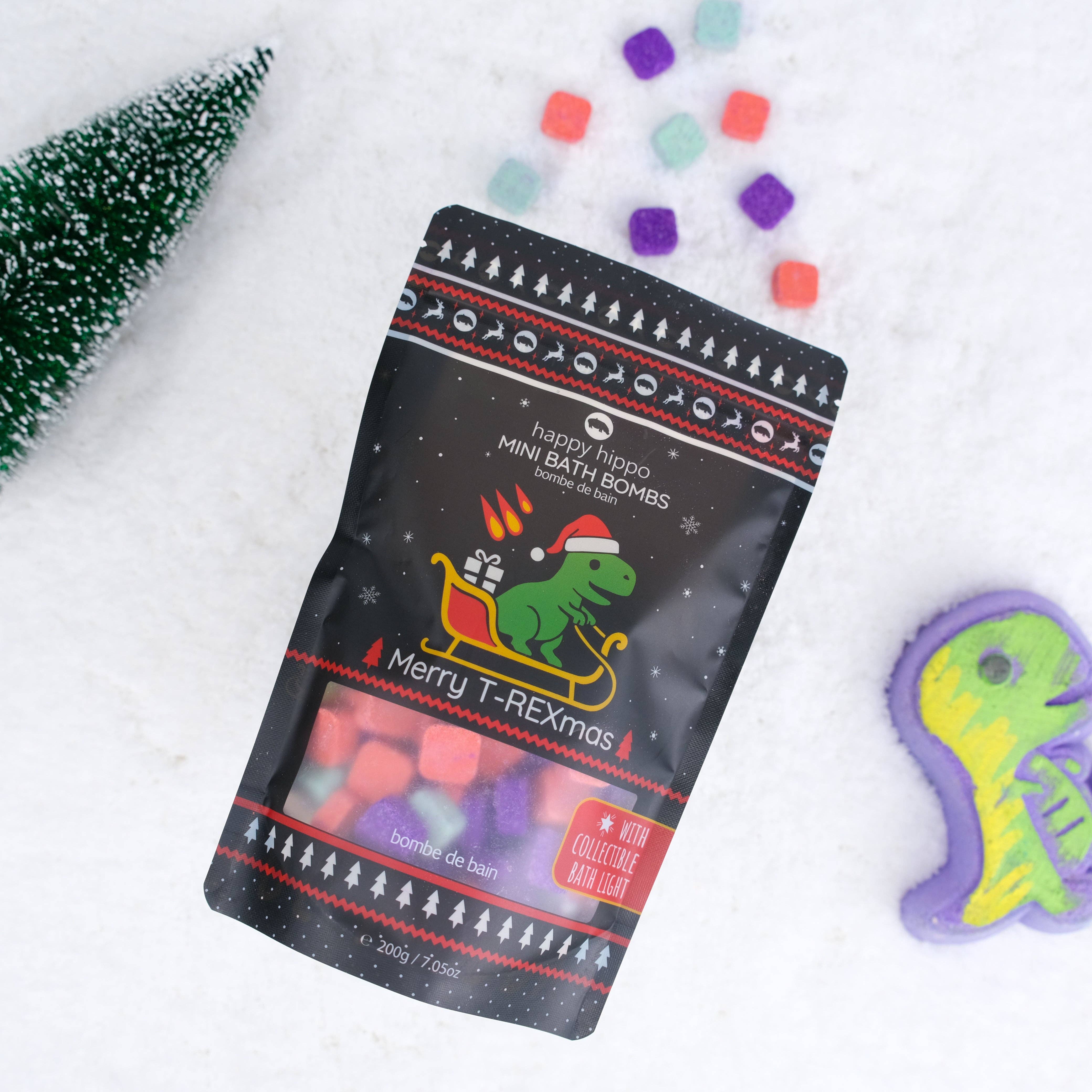 T-Rexmas Mini Bath Bombs with Bath Light