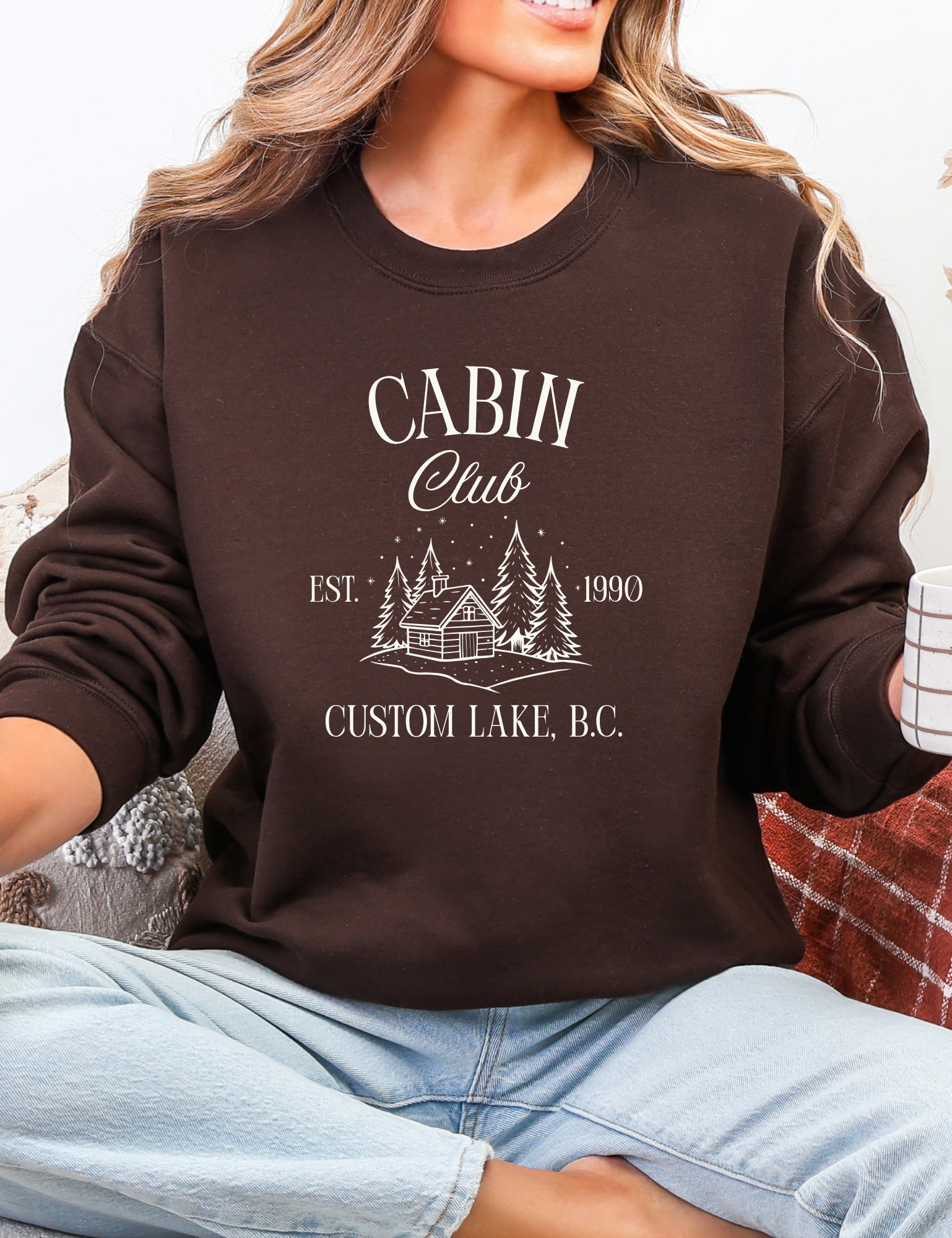 Customizable “Cabin/Cottage” Graphic Sweater