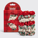 Holiday Ruched Satin Scrunchies 7pc Set