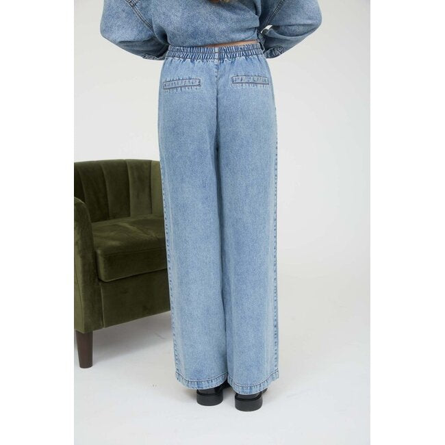 Chambray wideleg pant