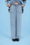 Chambray wideleg pant