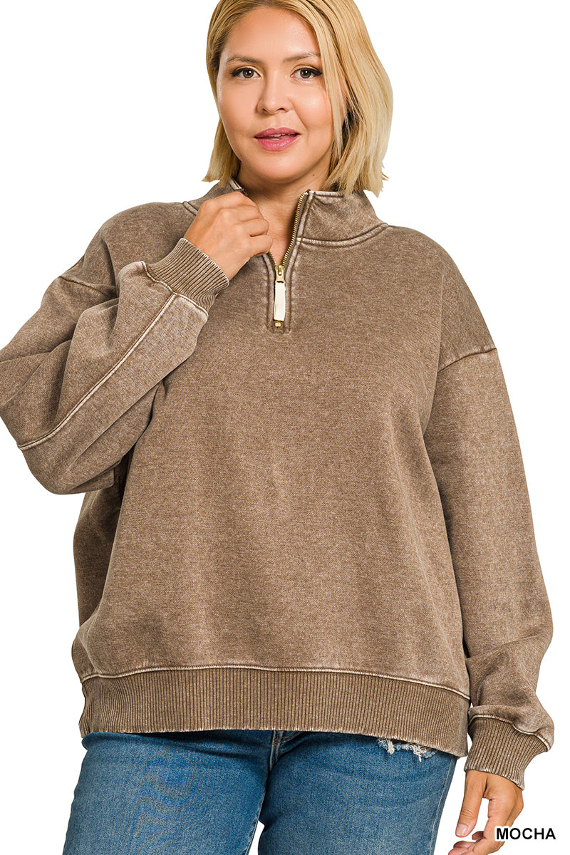 Mocha Quarter Zip Curve