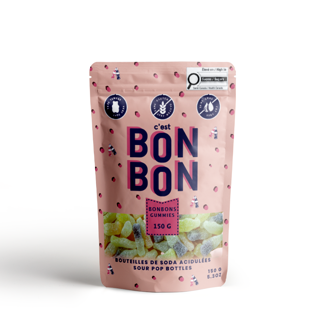 C'est BonBon Sour Pop Bottles 150g gummy candy bag