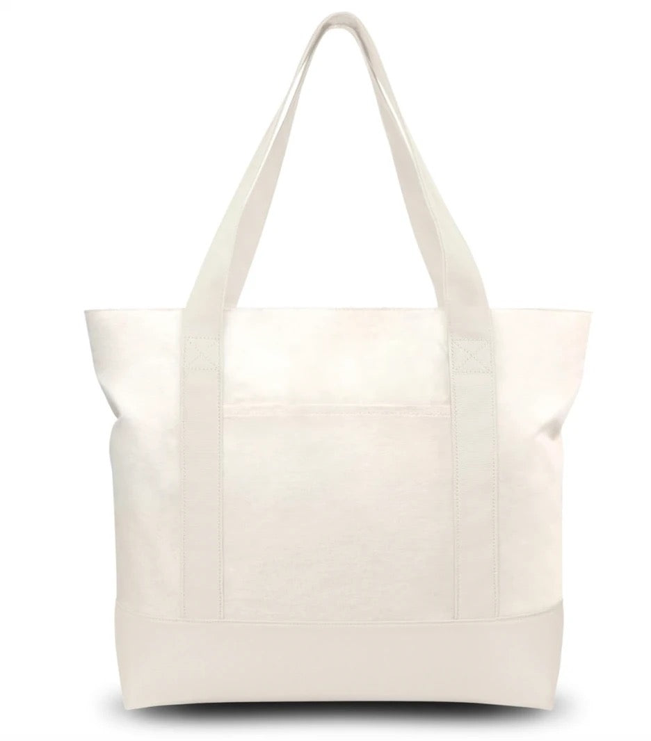Custom Embroidered Tote Bag in Natural