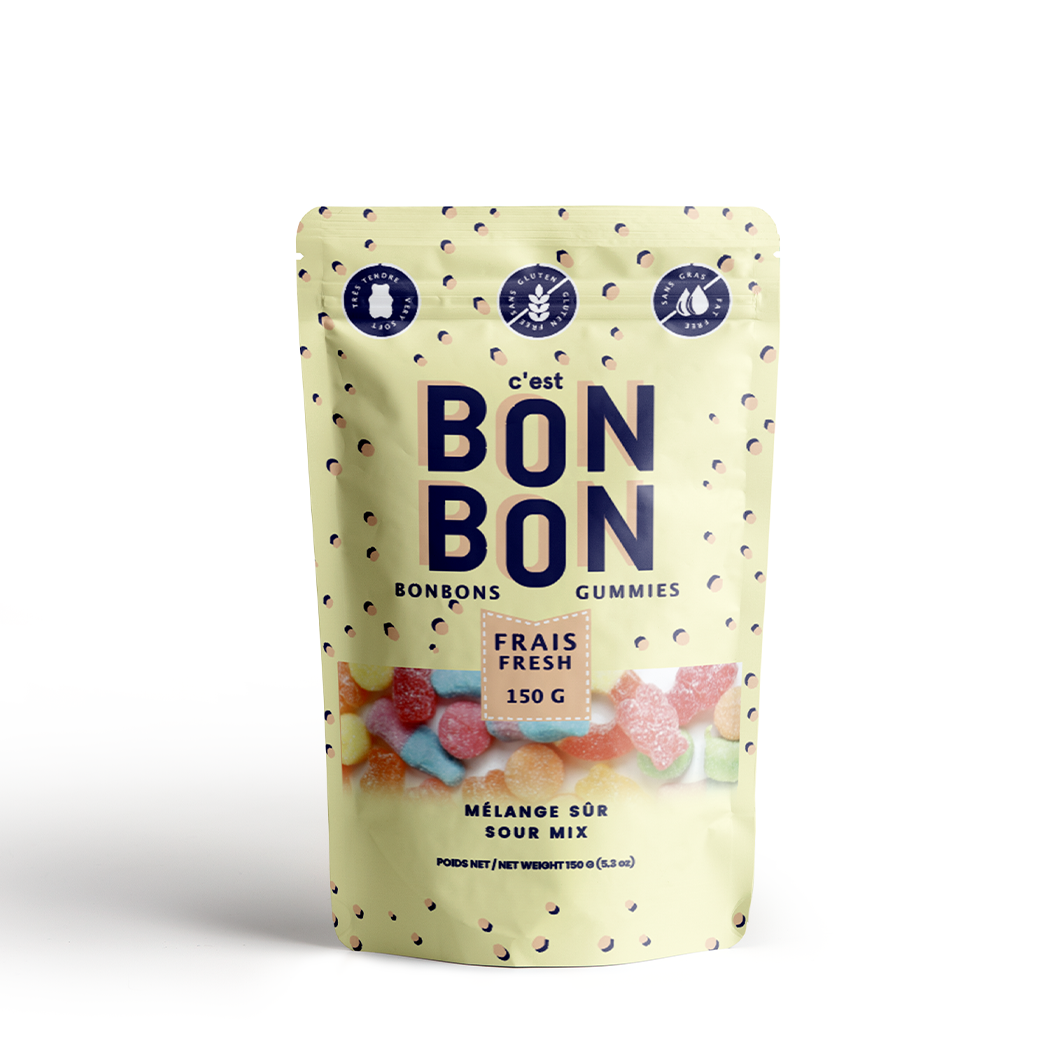 C'est BonBon Sour Mix 150g gummy candy bag