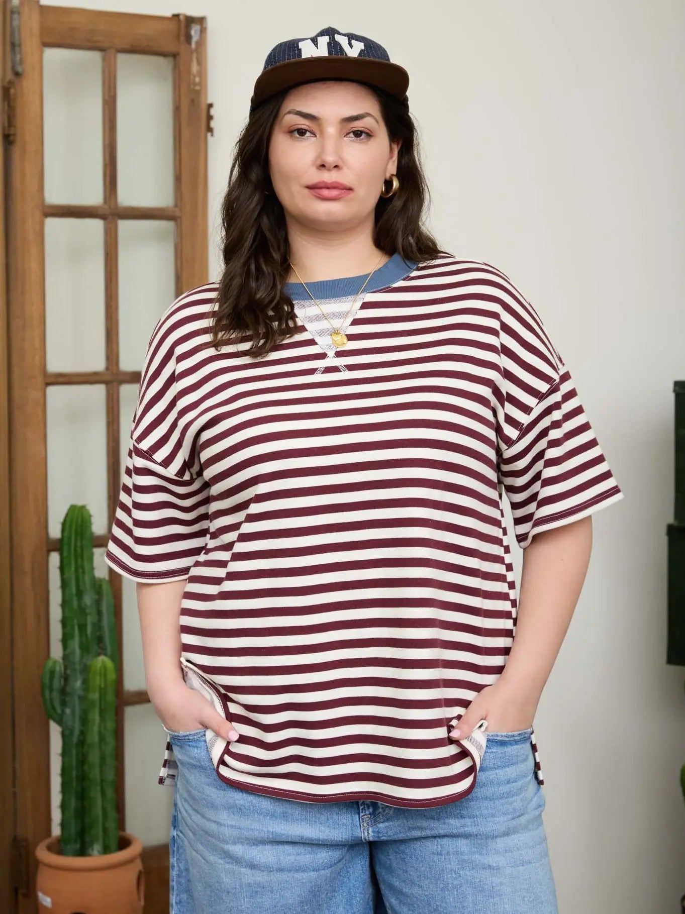 CURVY Summer Essential Stripe Tee