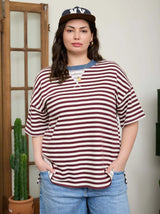 CURVY Summer Essential Stripe Tee