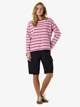 Noisy May pink stripe sweatshirt, alternate view