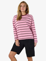 Noisy May pink stripe sweatshirt, alternate view