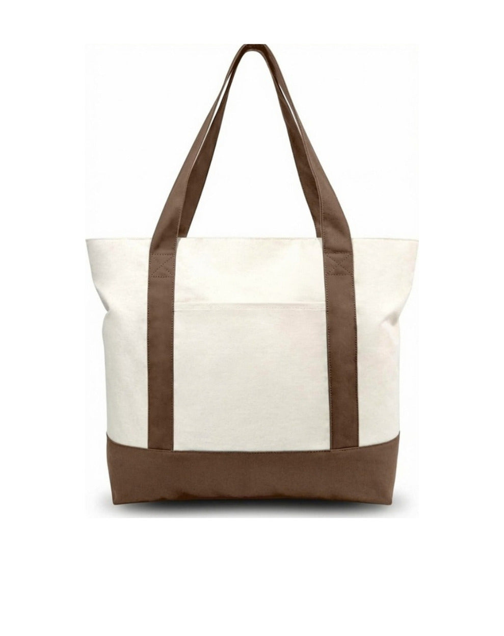 Custom Embroidered Tote Bag - Brown/Natural
