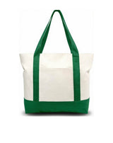 Custom Embroidered Tote Bag - Green/Natural